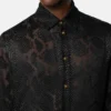 Camisa de noche de mezcla de seda con efecto pitón devoré