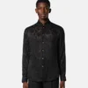 Camisa de noche de mezcla de seda con efecto pitón devoré