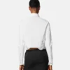 Camisa de popelín de algodón con ribete de encaje