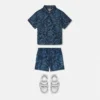 Camisa de popelín de algodón estampada para bebé Camisa de popelín de algodón estampada para bebé