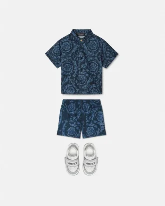 Camisa de popelín de algodón estampada para bebé