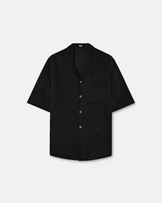 Camisa de popelín de algodón jacquard