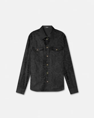 Camisa de popelín de algodón jacquard