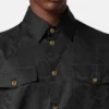 Camisa de popelín de algodón jacquard Camisa de popelín de algodón jacquard