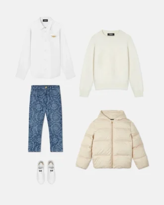 Chaqueta acolchada de nylon jacquard para niño