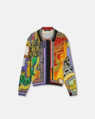 Camisa de punto de seda estampada