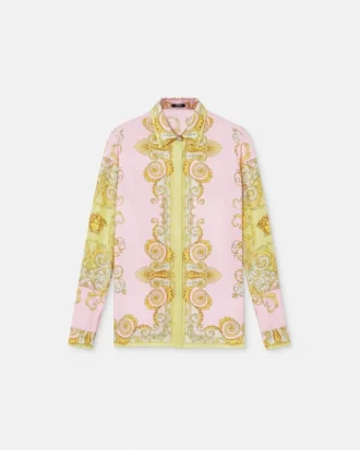 Camisa de sarga de seda estampada