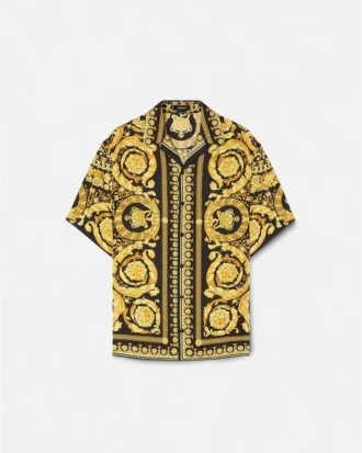 Camisa de sarga de seda estampada