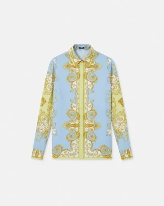Camisa de sarga de seda estampada