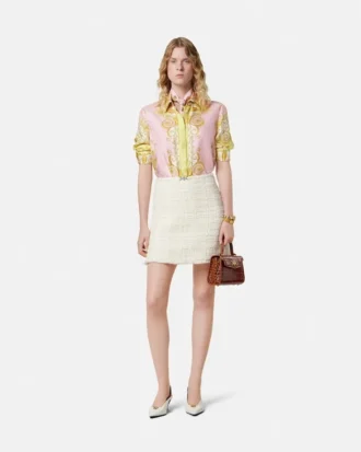 Camisa de sarga de seda estampada