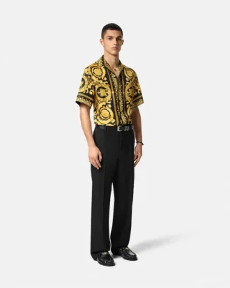 Camisa de sarga de seda estampada