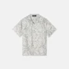 Camisa de sarga de seda estampada para niño Camisa de sarga de seda estampada para niño