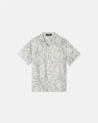 Camisa de sarga de seda estampada para niño