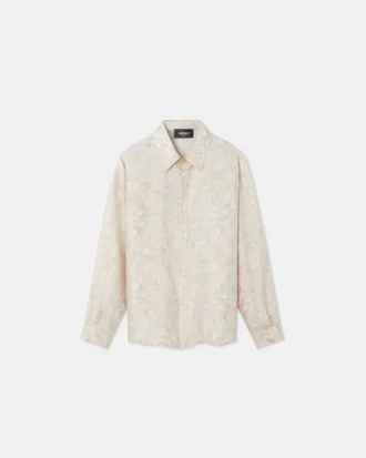 Camisa de sarga de seda estampada para niño