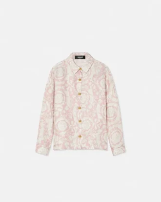 Camisa de sarga de seda estampada para niño