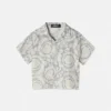 Camisa de sarga de seda estampada para niño Camisa de sarga de seda estampada para niño