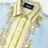 Camisa de sarga de seda estampada para niño Camisa de sarga de seda estampada para niño