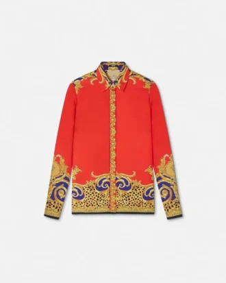 Camisa de seda Barocco Silk Cheetah