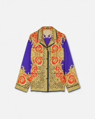 Camisa de seda Barocco Silk Cheetah