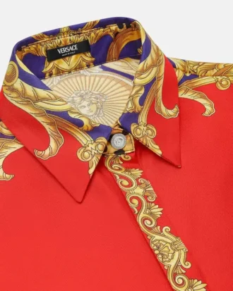 Camisa de seda Barocco Silk Cheetah