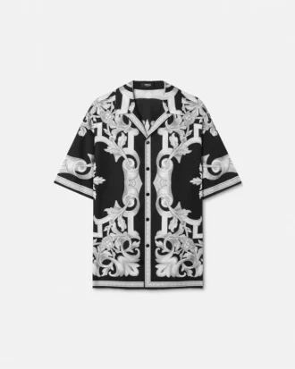 Camisa de seda con estampado barroco arquitectónico Camisa de seda con estampado barroco arquitectónico