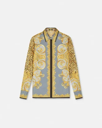 Camisa de seda con estampado de guepardo