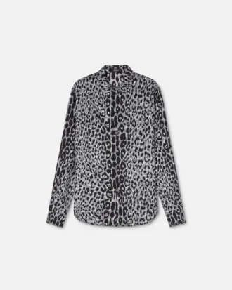 Camisa de seda con estampado de leopardo