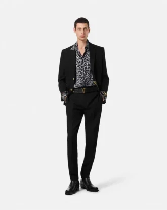 Camisa de seda con estampado de leopardo