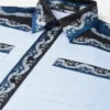 Camisa estampada de popelín de algodón a rayas