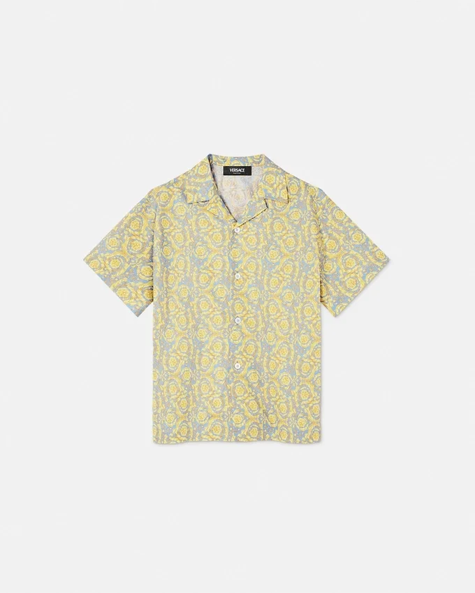 Camisa infantil con estampado Barocco Allover Camisa infantil con estampado Barocco Allover