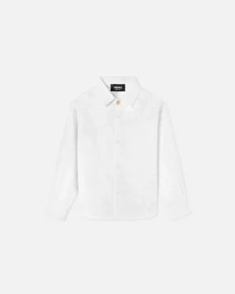 Camisa infantil de popelín de algodón jacquard
