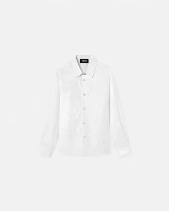 Camisa infantil de popelín de algodón jacquard