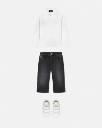 Camisa infantil de popelín de algodón jacquard