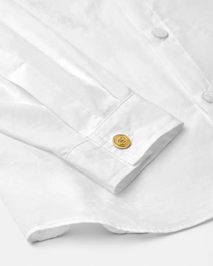 Camisa infantil de popelín de algodón jacquard Camisa infantil de popelín de algodón jacquard