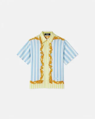 Camisa infantil de seda a rayas Barocco