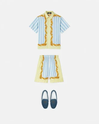 Camisa infantil de seda a rayas Barocco