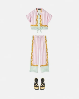 Camisa infantil de seda a rayas Barocco