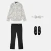 Camisa infantil estampada de popelín de algodón
