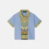 Camisa infantil estampada de popelín de algodón a rayas Camisa infantil estampada de popelín de algodón a rayas