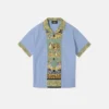 Camisa infantil estampada de popelín de algodón a rayas