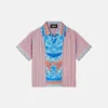 Camisa infantil estampada de popelín de algodón a rayas Camisa infantil estampada de popelín de algodón a rayas