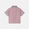 Camisa infantil estampada de popelín de algodón a rayas Camisa infantil estampada de popelín de algodón a rayas
