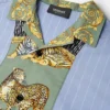 Camisa infantil estampada de popelín de algodón a rayas