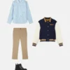 Camisa infantil Pinstripe Pin Camisa infantil Pinstripe Pin