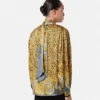 Camisa Lavallière de seda con estampado de guepardo