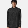 Camisa regular de mezcla de seda jacquard Camisa regular de mezcla de seda jacquard