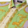 Camisa regular de sarga de seda estampada Camisa regular de sarga de seda estampada