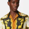 Camisa regular de sarga de seda estampada Camisa regular de sarga de seda estampada
