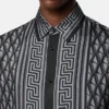 Camisa regular de sarga de seda estampada Camisa regular de sarga de seda estampada