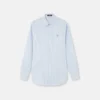 Camisa slim de popelín de algodón a rayas Camisa slim de popelín de algodón a rayas
